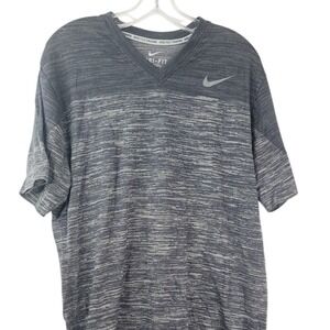Nike Men's Black Heather Dri-Fit Knit Short Sleeve Pro Training T-Shirt Size XL